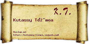 Kutassy Tímea névjegykártya