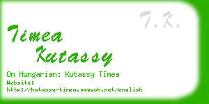 timea kutassy business card