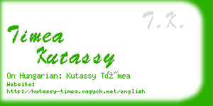 timea kutassy business card